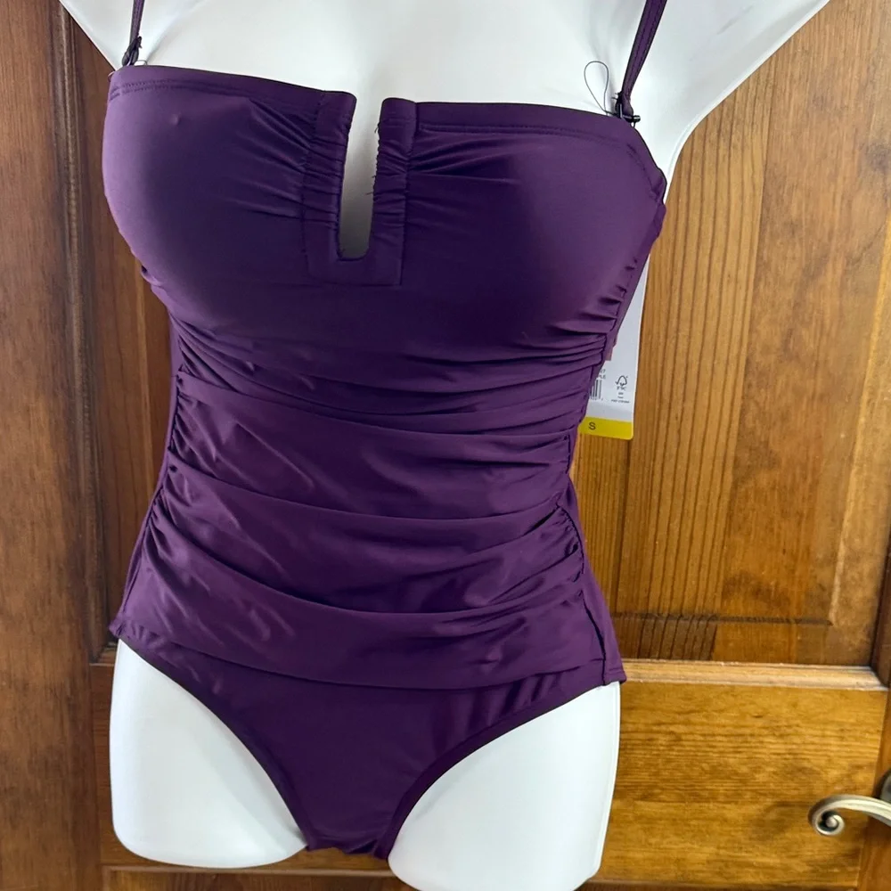 DKNY Plum Purple One-Piece Swim - Picture 8 of 8